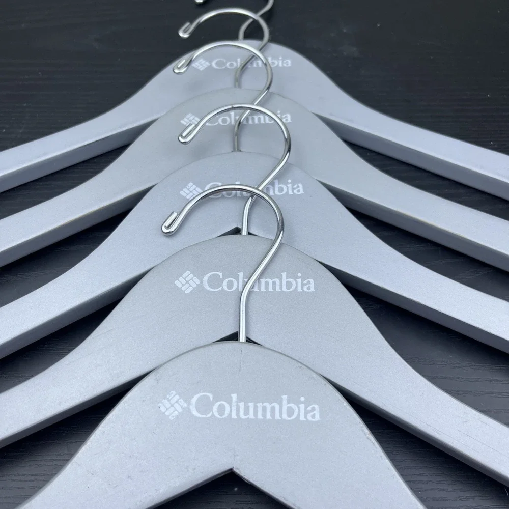 Columbia Sportswear Company Wooden Clothes Hangers Gray Set of 5